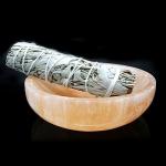 Selenite Crystal Bowl for Smudging and Charging