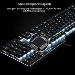 RGB Backlit USB Wired Gaming Keyboard with Knob