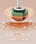 EOAT 55LB Adjustable Dumbbell Set with Rainbow Plates
