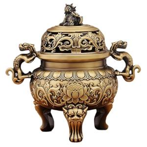 Solid Brass Lion Incense Burner for Zen Decor