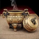 Solid Brass Lion Incense Burner for Zen Decor