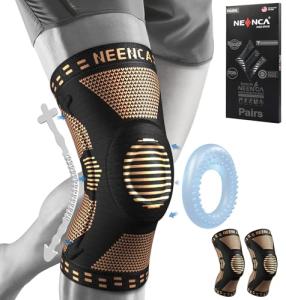 NEENCA Compression Knee Braces with Gel Pad - 2 Pack