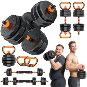 Versatile 5-in-1 Adjustable Dumbbells Set, 88lbs