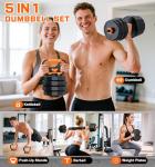 Versatile 5-in-1 Adjustable Dumbbells Set, 88lbs