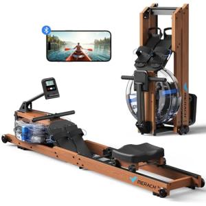MERACH Foldable Water Rowing Machine with App