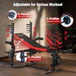 Adjustable 6-in-1 Foldable Weight Bench Set