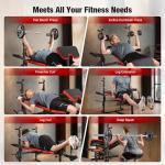 Adjustable 6-in-1 Foldable Weight Bench Set