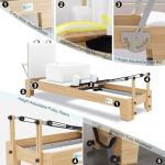 JOYRIDER Oak Wood Pilates Reformer with Accessories