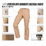 Slim Fit Women's Tactical Stretch Pants - Khaki