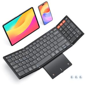 Foldable Bluetooth Keyboard with Touchpad for All Devices
