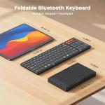 Foldable Bluetooth Keyboard with Touchpad for All Devices