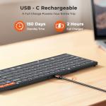 Foldable Bluetooth Keyboard with Touchpad for All Devices