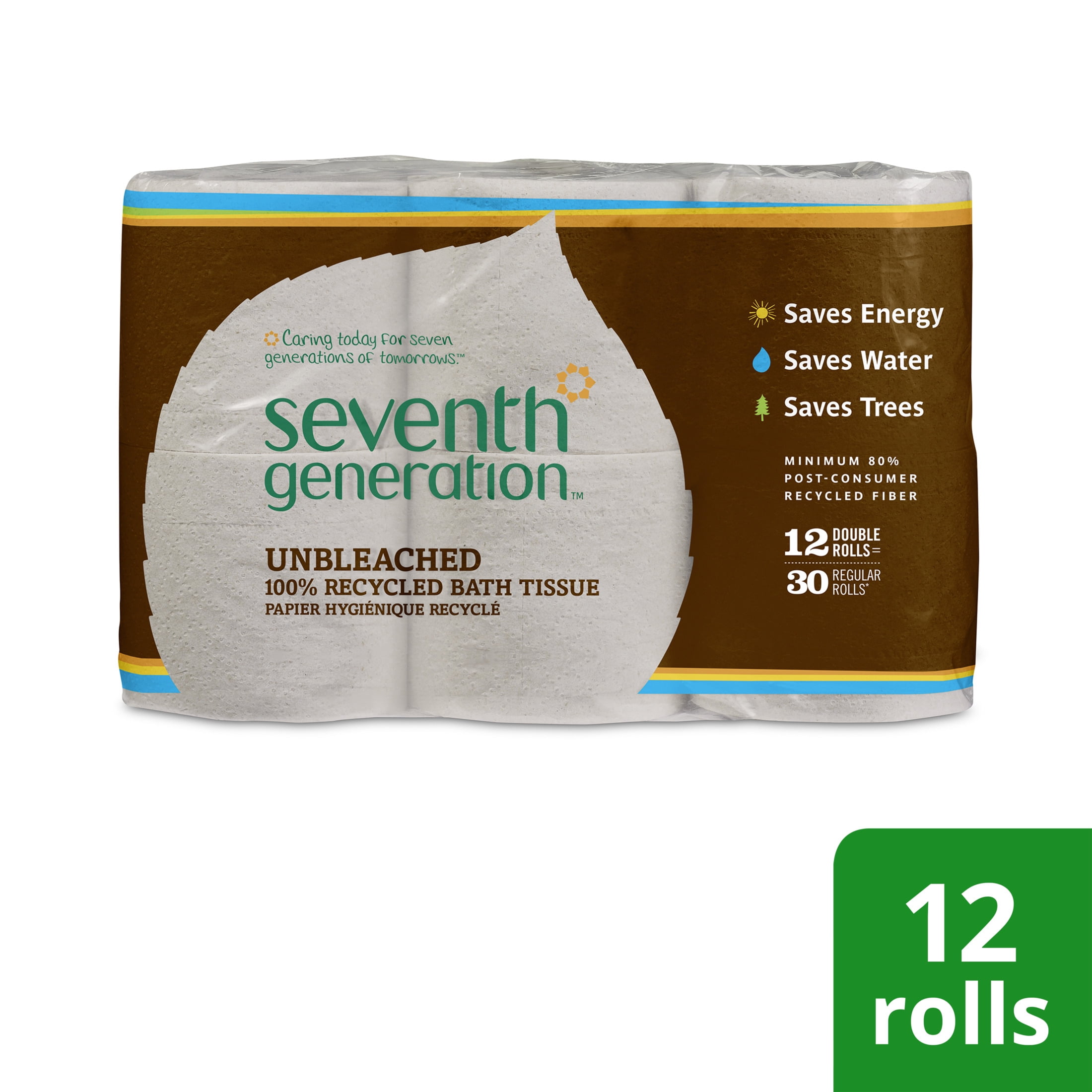 Seventh Generation Recycled Toilet Paper, 12 Rolls