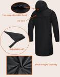 Men's Black Waterproof Rain Jacket with Hood