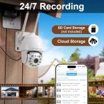 4MP HD WiFi Outdoor Security Camera with Motion Detection