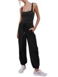 Outfeel Women's Black Sleeveless Summer Jumpsuit