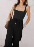 Outfeel Women's Black Sleeveless Summer Jumpsuit