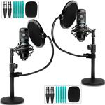 Movo PodPak2T Podcasting Equipment Bundle with Mics