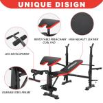 Adjustable 8-in-1 Weight Bench with Squat Rack