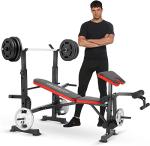 Adjustable 8-in-1 Weight Bench with Squat Rack