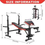 Adjustable 8-in-1 Weight Bench with Squat Rack