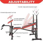 Adjustable 8-in-1 Weight Bench with Squat Rack