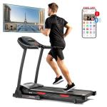 Sunny Health & Fitness Folding Incline Treadmill with Bluetooth