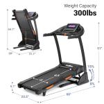 THERUN Folding Incline Treadmill for Running & Walking