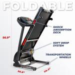 Sunny Health & Fitness Folding Incline Treadmill with Bluetooth