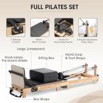 PAETA Foldable Wooden Pilates Reformer with Accessories
