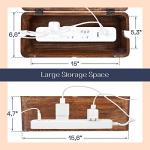 Cable Management Box with Power Strip Organizer