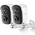 2 Pack 2K Wireless Outdoor Security Cameras