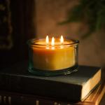 Pure Beeswax 3-Wick Candle with Cypress & Sandalwood