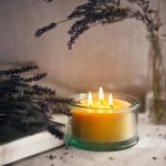 Pure Beeswax 3-Wick Candle with Cypress & Sandalwood