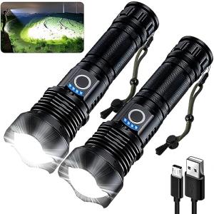 MILAOSHU 90000 Lumens Rechargeable Flashlights - 2 Pack