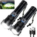 MILAOSHU 90000 Lumens Rechargeable Flashlights - 2 Pack