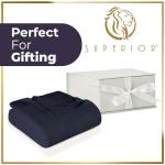 Cozy Navy Blue Cotton Blanket for All Seasons