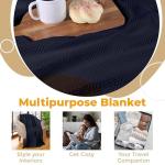 Cozy Navy Blue Cotton Blanket for All Seasons