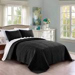 Black Oversized King Size Bedding Quilt Set