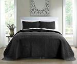 Black Oversized King Size Bedding Quilt Set