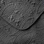 Black Oversized King Size Bedding Quilt Set