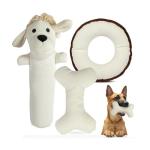 Sustainable Cotton Canvas Dog Toy Set for Chewers