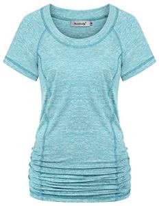 Ninedaily Women's Aqua Lightweight Activewear Blouse