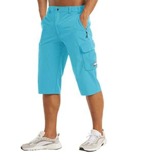 MAGCOMSEN Men's Ice Blue Capri Shorts for All Activities