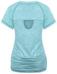 Ninedaily Women's Aqua Lightweight Activewear Blouse