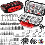 PLUSINNO 264pcs Organized Fishing Tackle Kit