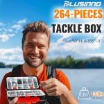 PLUSINNO 264pcs Organized Fishing Tackle Kit