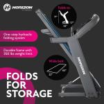 Horizon Fitness 7.4 Smart Folding Treadmill with Bluetooth