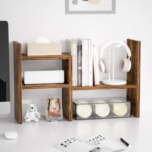 Adjustable Wood Desktop Organizer and Display Shelf
