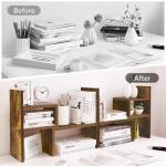 Adjustable Wood Desktop Organizer and Display Shelf